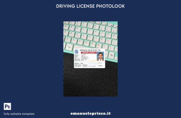 modello FRONTALE photolook della patente di guida delle Seychelles in stile veri